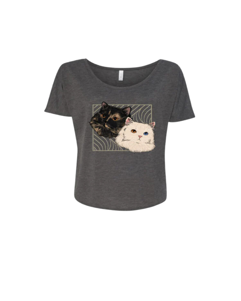 Cats - Slouchy Tee - Gray (on sale)