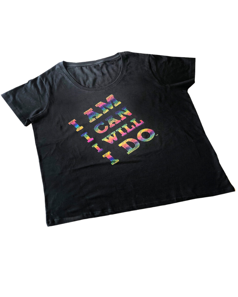Plus Size Tee - Black with Rainbow Foil – IAMICANIWILLIDO.COM