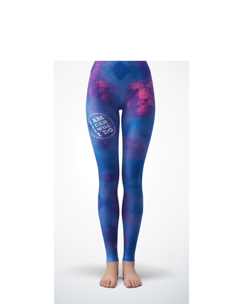 Blue Watercolor - With Mantra - Kids Leggings