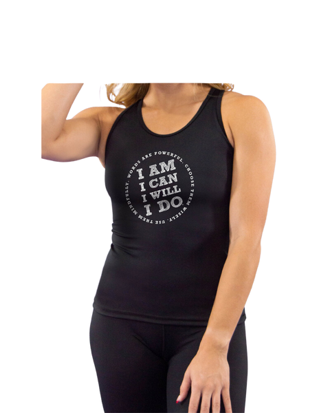 Performance Tank with Built-In Bra - Black