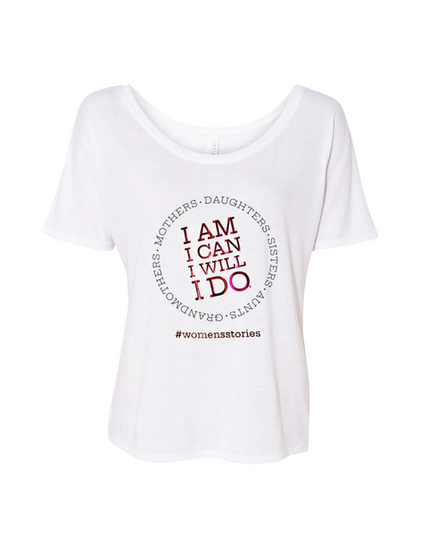 Women's Stories Slouchy Tee - White with Pink Foil (on sale)