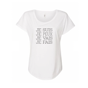 Je Suis Je Peux Je Vais Je Fais Next Level Dolman Short Sleeve Tee Shirt (limited edition)
