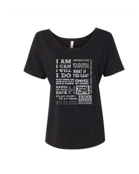 Quote Collage - Slouchy Tee - Black (on sale)