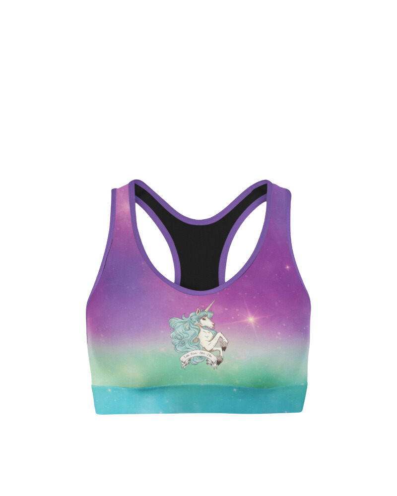 Good Rainbow Unicorn Padded Sports Bra